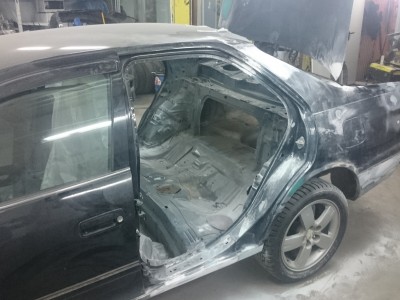 Toyota Camry Gracia сложный кузовной ремонт и покраска авто после сильного удара в зад